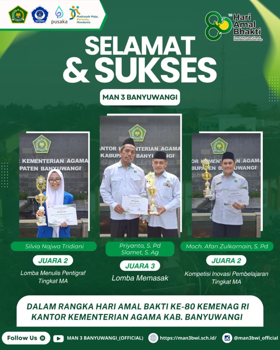 Selamat & Sukses  Man 3 Banyuwangi