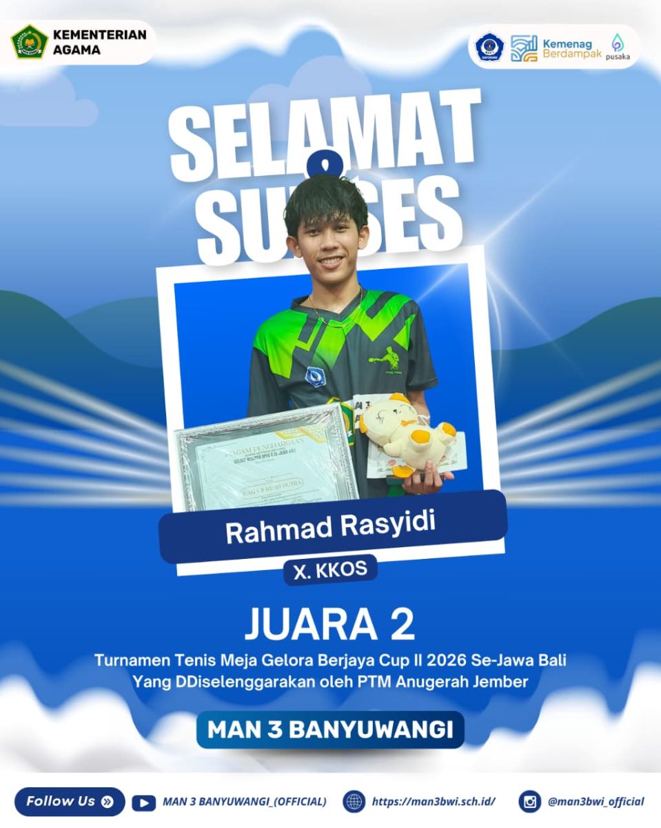 JUARA 2 TURNAMEN TENIS MEJA SE-JAWA BALI OLEH PTM ANUGERAH JEMBER
