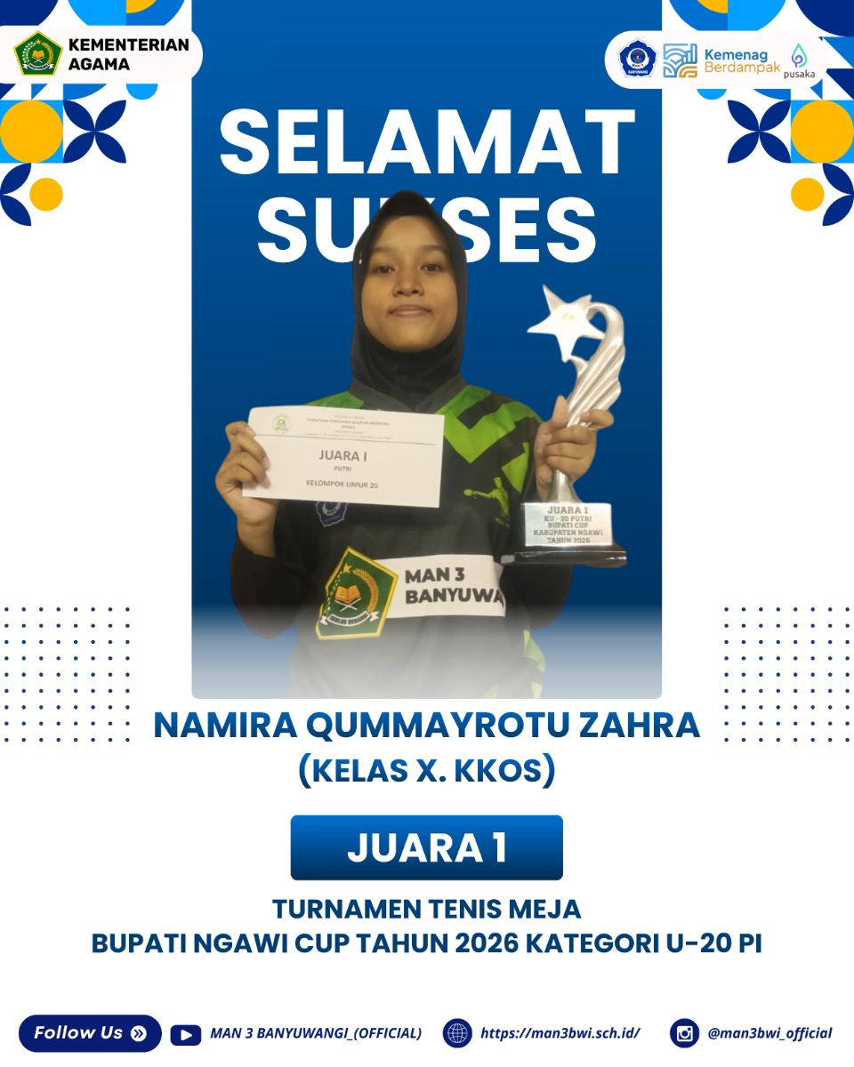 JUARA 1 TURNAMEN TENIS MEJA BUPATI NGAWI CUP TAHUN 2026