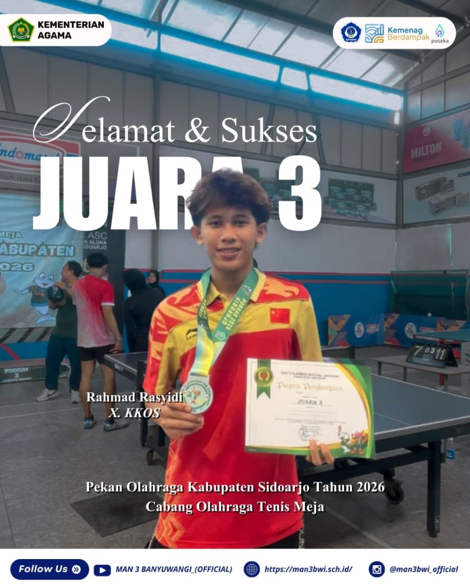 JUARA 3 TENIS MEJA DALAM PEKAN OLAHRAGA KABUPATEN SIDOARJO TAHUN 2026