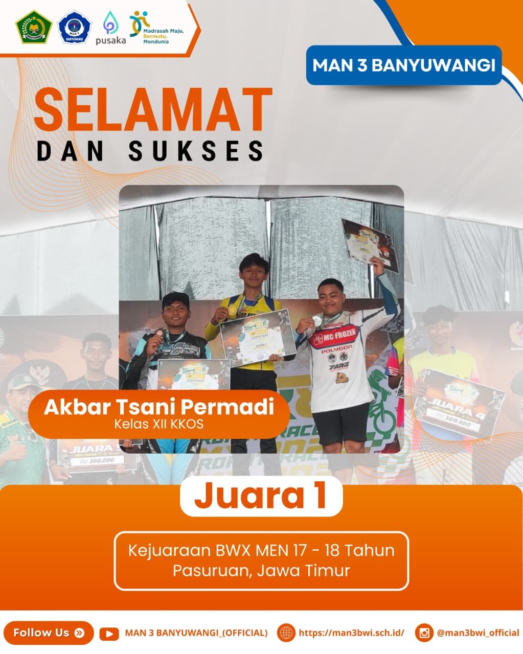 JUARA 1 KEJUARAAN BWX MEN 17-18 TAHUN PASURUAN JAWA TIMUR