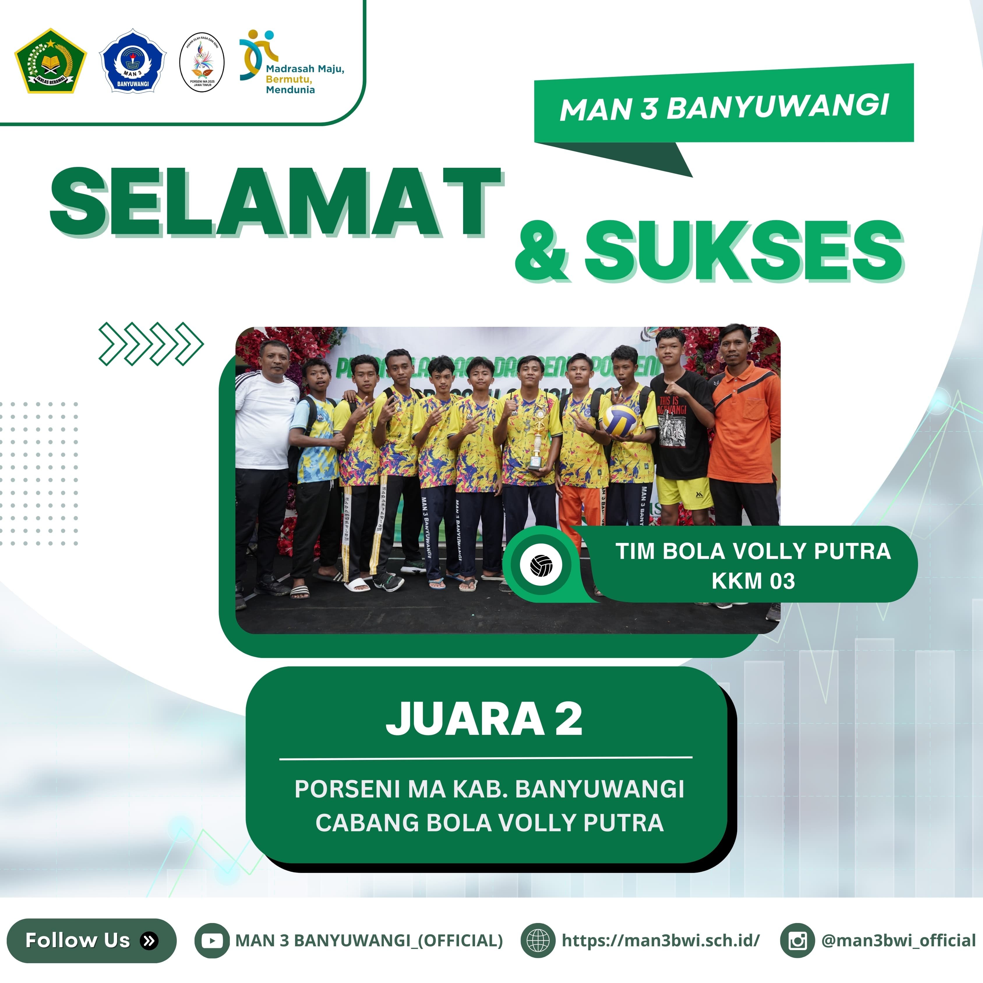 JUARA 2 CABANG BOLA VOLLY PUTRA