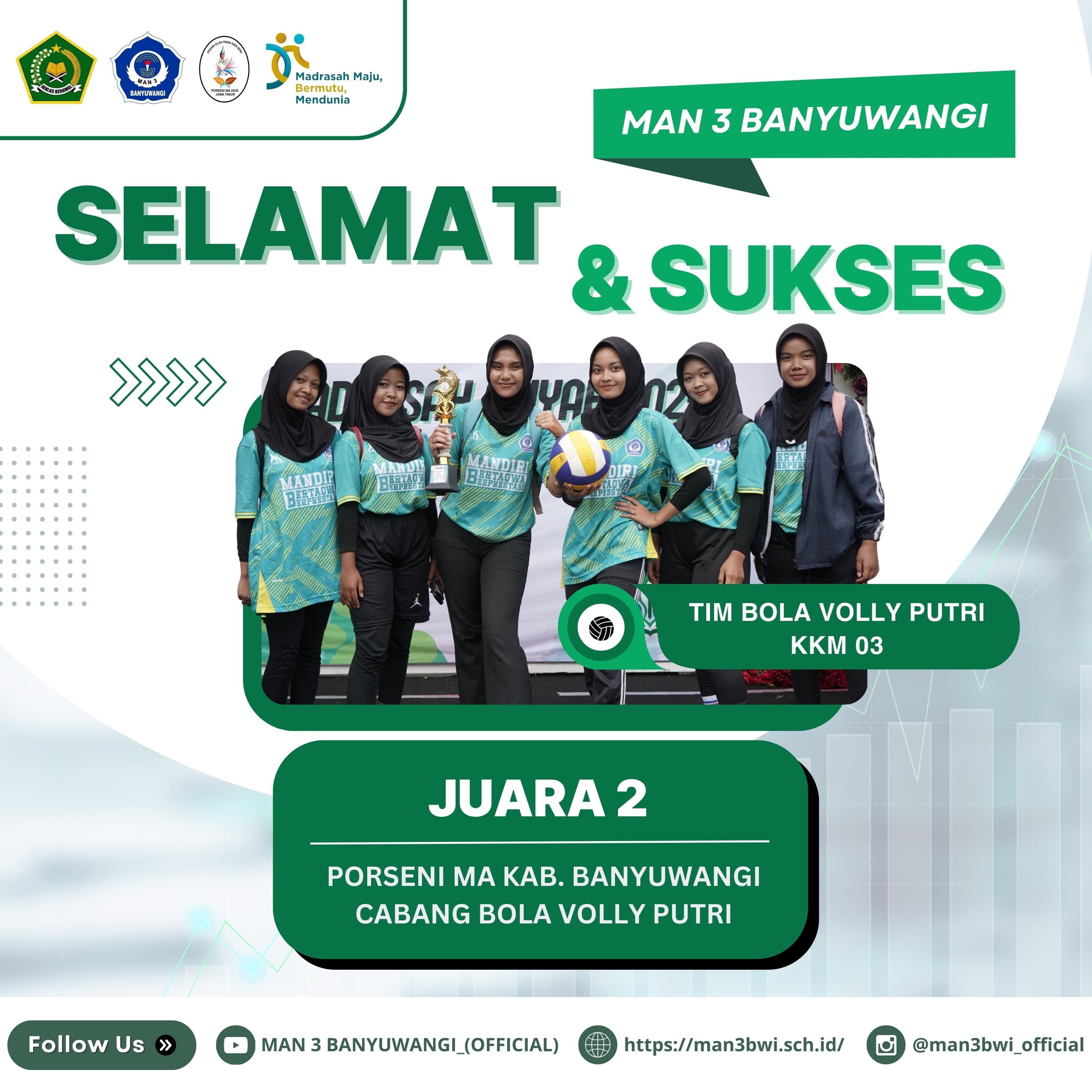 JUARA 2 CABANG BOLA VOLLY PUTRI