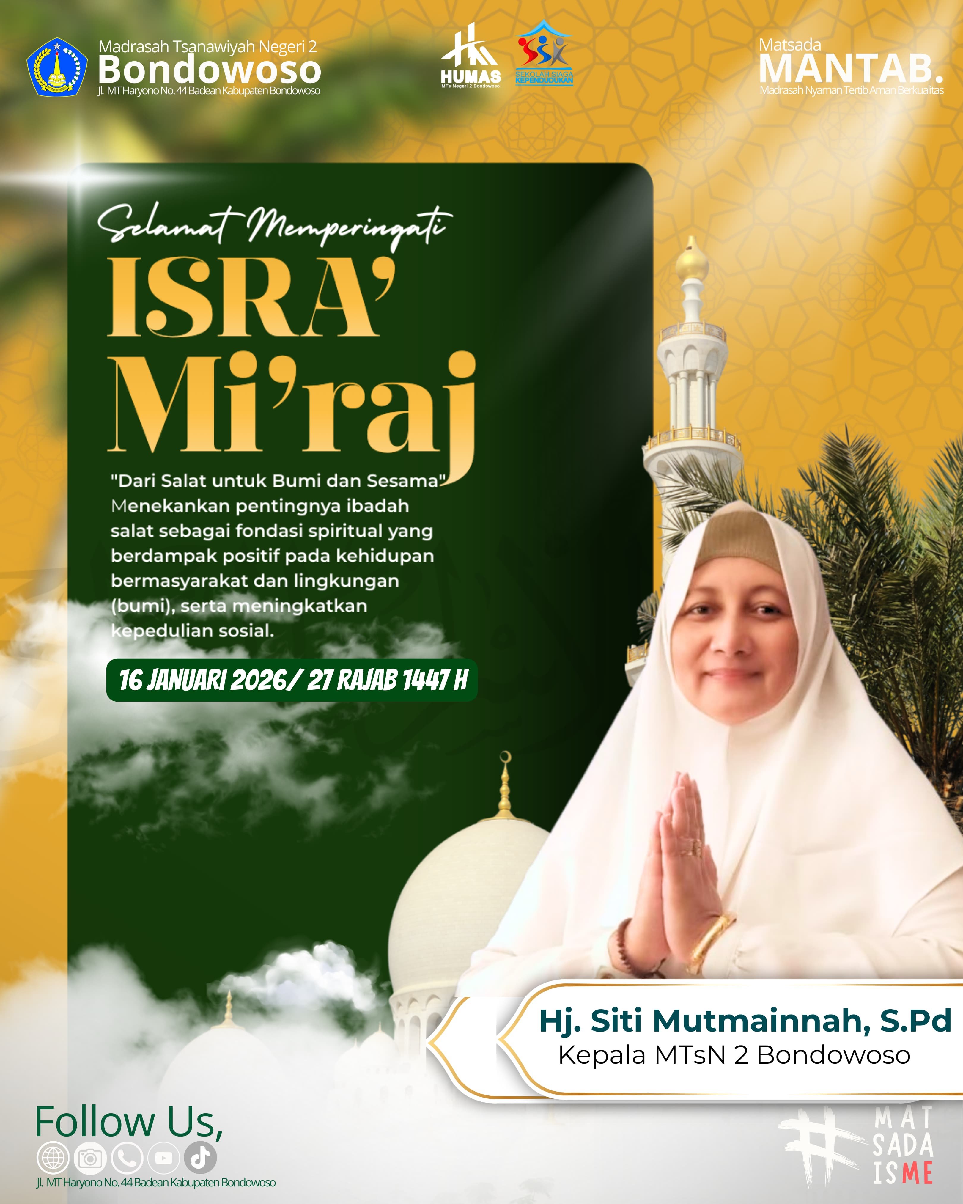 Matsada Peringati Isra' Mi'raj dan Tasyakuran Dies Maulidiyah Ke-48 di Pondok Pesantren Pelajar Islam Nurul Burhan