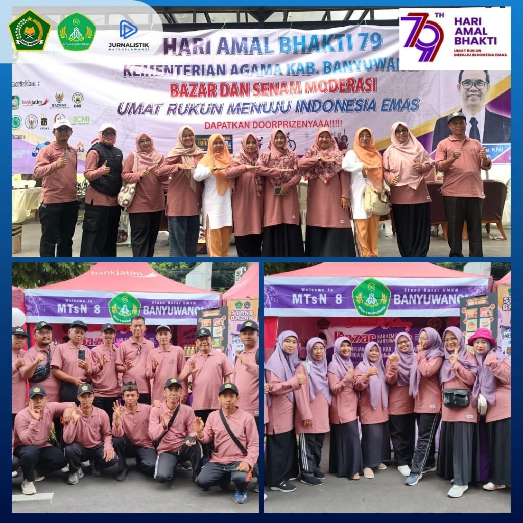 MTsN 8 Banyuwangi Berpastisipasi dalam Kegiatan Bazar dan Senam Moderasi Beragama dalam Rangka HAB Kemenag ke-79
