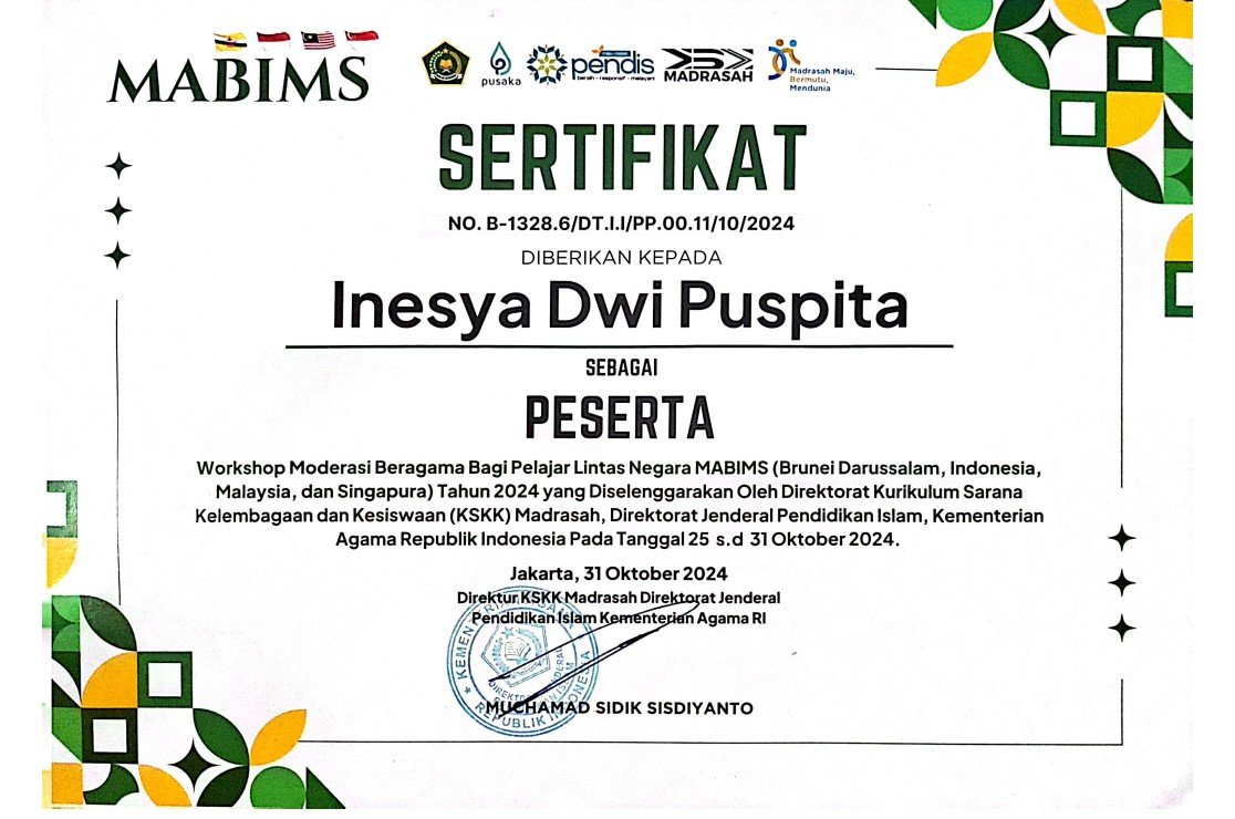 SERTIFIKAT INESYA DWI PUSPITA