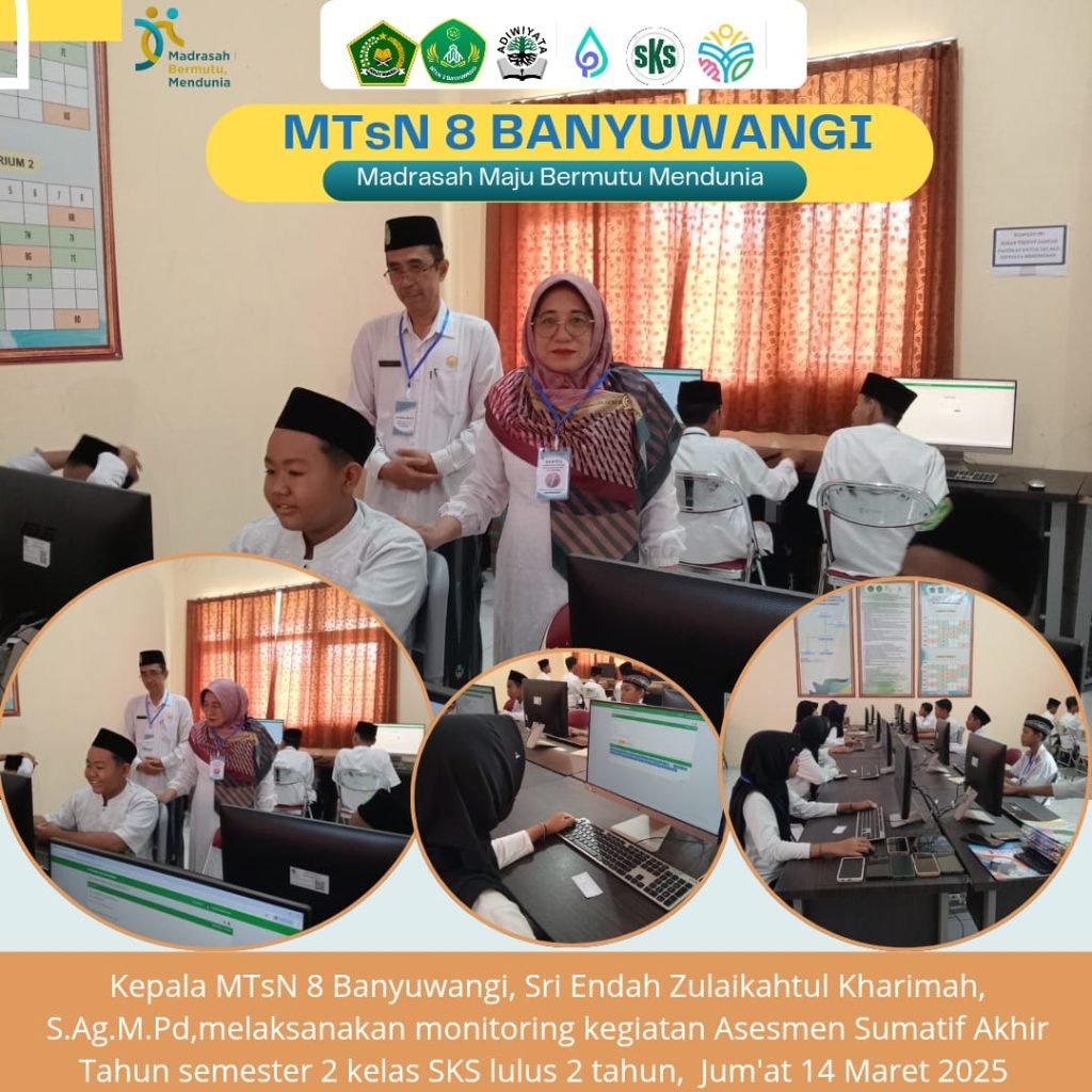 Siswa Kelas PDCI Layanan 2 Tahun Ikuti Sumatif Akhir Semester 1 di MTsN 8 Banyuwangi