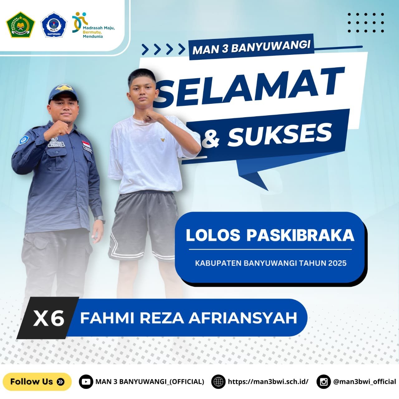 Siswa MAN 3 Banyuwangi Lolos Paskibraka Kabupaten 2025